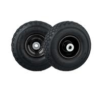 Relaxdays Roue de diable, 3.00-4, lot 2, pneumatique, jante en acier, D intérieur pour axe : env. 1,6 cm, noire