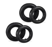 Relaxdays Roue de Diable avec Chambre à air, Lot de 2 pneus Rechange 4.00-8, Charge Max. 150 kg, Noire