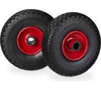 relaxdays Roue de diable en caoutchouc plein, lot de 2