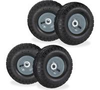 relaxdays Roue de diable, jeu de 4 3.5-4 noir-gris