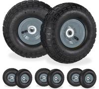 relaxdays Roue de diable, jeu de 8 3.5-4 noir-gris
