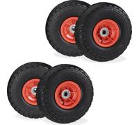 relaxdays Roue de diable PU set de 4 4.10/3.50-4