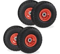 relaxdays Roue de diable PU Set de 4 pièces 4.1/3.5-4