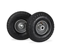 Relaxdays Roue de diable roue brouette set de 2, roue de rechange, caoutchouc 3.00-4, 100 kg, 260 x 85 mm, noir-gris 10026065_957