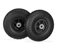 Relaxdays - Roue De Diable Set De 2 En Caoutchouc, Increvavbles, 260 X 85, 16 Mm, 4.1/3.5-4 Essieu 150 Kg, Noir