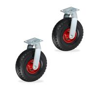 Relaxdays Roue pivotante 3.00-4 en lot de 2