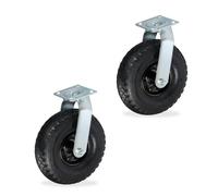 Relaxdays Roue pivotante 3.00-4 en lot de 2