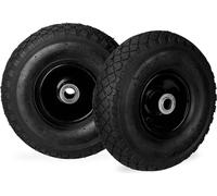 Relaxdays Roue de diable roue brouette set de 2, roue de rechange, caoutchouc 3.00-4, 100 kg, 260 x 85 mm, noir
