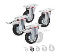 Relaxdays Roues pour charge lourde jeu de 4