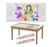 Relaxdays Rouleau de coloriage pour Votre Enfant, Auto-adhésif, Lot de 2, orné de Princesses, en Papier, 3 m, Blanc