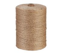 Relaxdays Rouleau de Ficelle en Jute, Longueur : 400 m, Jardinage, Bricolage, Emballage, Nature