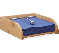 relaxdays Rouleau de serviettes en bois de bambou