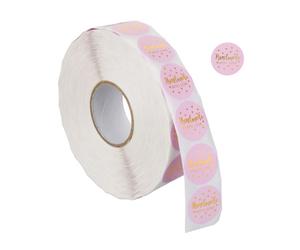 Relaxdays Rouleau étiquettes Handmade 2500 pièces