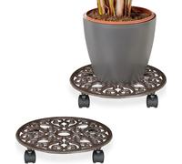 relaxdays Rouleau pour plantes, set de 2 en fonte