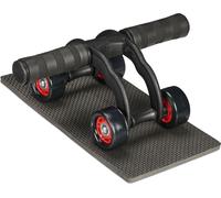 relaxdays Roulette abdominale 4 roues avec tapis pour les genoux