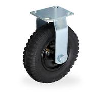 Relaxdays Roulette Fixe, 2.50-4, Roue pneumatique, Caoutchouc, Plaque en Acier, 120 kg, Choix de Couleur