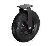 Relaxdays Roulette Fixe Charge maximale 120 kg, Caoutchouc, Plaque Acier, Pneu Gonflable, 35 x 30 x 13,5 cm, Noir