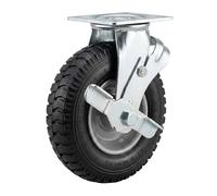 Relaxdays Roulette pivotante avec frein, 2,50-4, 120 kg, noir/argent