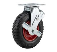 Relaxdays Roulette pivotante avec frein 2,50-4 120 kg pneu, noir/rouge