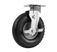 Relaxdays Roulette pivotante avec frein, 3.00-4, 260x85 mm, noir/argent
