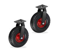 Relaxdays Roulette pneumatique 3.00-4, lot de 2