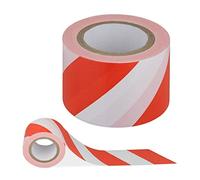Relaxdays ruban d’interdiction, anti-déchirure, rubalise pour chantier & danger, PE, 80 mm x 200 m, rouge-blanc