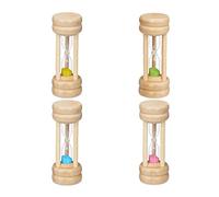 Relaxdays Sablier décoratif en lot, 4 durées d’écoulement, Enfant, pour Le brossage de Dents, HD 10 x 4 cm, Multicolore