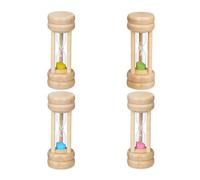 Relaxdays Sablier décoratif en lot, 4 durées d’écoulement, Enfant, pour Le brossage de Dents, HD 10 x 4 cm, Multicolore