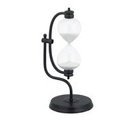 Relaxdays Sablier décoratif, Rotatif, 15 Minutes, HLP : 35 x 18 x 14 cm, pour Salon et Bureau, Noir et Blanc