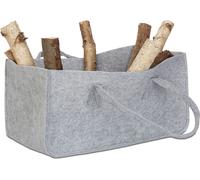 relaxdays Sac à bois de cheminée 27,0 l gris 25,0 x 50,0 x 25,0 cm