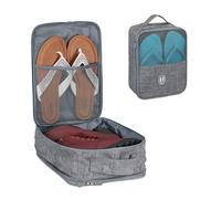 relaxdays Sac à Chaussures pour Voyage, sur Roues, Rangement, Transport de Souliers, Sandales, Baskets, HxlxP 30x23x14cm
