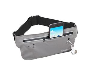 Relaxdays Sac Banane, imperméable, réflectant, 2 Poches, Trou pour écouteurs, téléphone 7'', activité Sportive, Gris