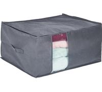 Relaxdays Caisse de Rangement en Tissu, Fermeture éclair, pour Linge Maison, à Ranger sous lit, HLP : 30x60x45 cm, Gris