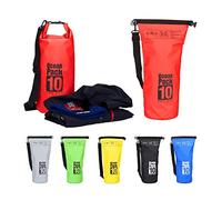 Relaxdays Sac étanche Ocean Pack 10 litres léger compact extérieur kayak ski sport voile snowboard, rouge