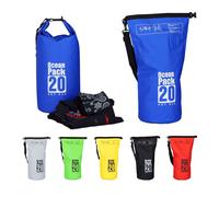 Relaxdays Sac étanche Ocean Pack 20 litres léger compact extérieur kayak ski sport voile snowboard, bleu