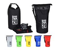 Relaxdays Sac étanche Ocean Pack 20 litres léger compact extérieur kayak ski sport voile snowboard, noir 1 pièce