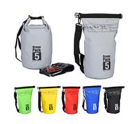 Relaxdays Sac étanche Ocean Pack 5 litres léger compact extérieur kayak ski sport voile snowboard, gris foncé