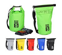 Relaxdays Sac étanche Ocean Pack 5 litres léger compact extérieur kayak ski sport voile snowboard, vert