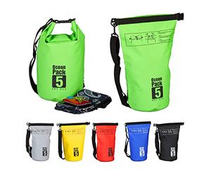 Relaxdays Sac Étanche Ocean Pack 5 litres Sac étanche, 38 cm | Sac étanche ultra-léger pour le kayak, la voile et le ski