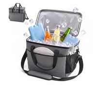 Sac Isotherme Relaxdays, 40 litres, étanche, 2 poignées et Une Sangle, Gris