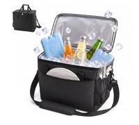 Sac Isotherme Relaxdays, 40 litres, étanche, 2 poignées et Une Sangle, Noir
