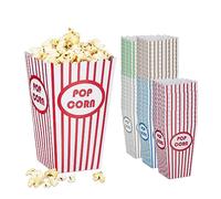Relaxdays Sachets de Pop-Corn, Lot de 50, à Rayures, rétro, cinéma, Accessoires pour soirée Film, Carton, Multicolore