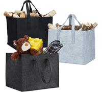 relaxdays Sacs pour bois de cheminée, set de 3 pièces