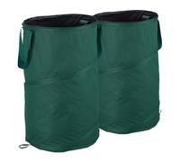 Relaxdays, vert Pop-Up, Sac de déchets, Lot de 2 feuilles mortes 120 litres jardinage: ∅ 44 cm