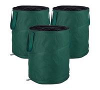 Relaxdays – Sac pop-up pour feuilles mortes 160 L Ø 55 cm, lot de 3, vert