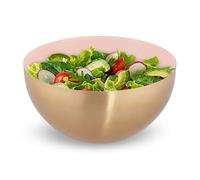Relaxdays Saladier, acier inoxydable, diamètre 25 cm, bol mélangeur, cuisiner et servir, cul de poule, 3,5 L, rose-doré