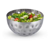 Relaxdays Saladier rond, design martelé, en acier inoxydable, pour snacks et salade, diamètre 20 cm, bol, argent