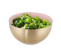 Relaxdays Saladier, INOX, 2 litres, mélangeur Rond pour Cuisiner et pour Le Service, diamètre 20 cm, Rose - Or