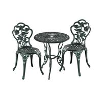Relaxdays Salon de jardin, pour 2 personnes, design romantique, fonte d'aluminium, pour le balcon