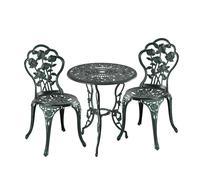 Relaxdays Salon de Jardin, pour 2 Personnes, Design Romantique, Fonte d'aluminium, pour Le Balcon